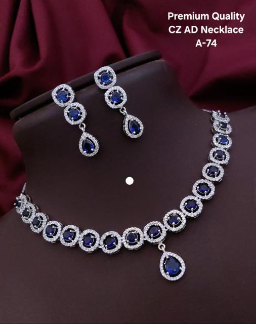 Premium quality cz ad necklace a 74 Artificial jewellery suppliers in Kolkata